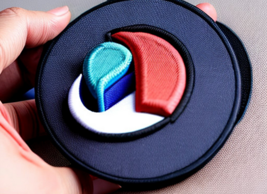 Close-up view of 3D puff embroidery created with precision using advanced digitizing services and machines.