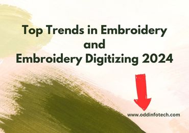 An image depicting the top trends in embroidery and embroidery digitizing for the year 2024.